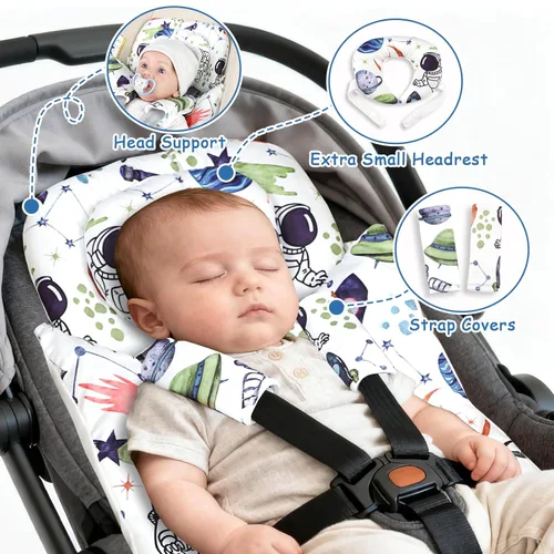 Miniatura 5 de Inserto de asiento de automóvil infantil con cojín extraíble para bebé, inserto reversible para asiento de automóvil recién nacido para soporte