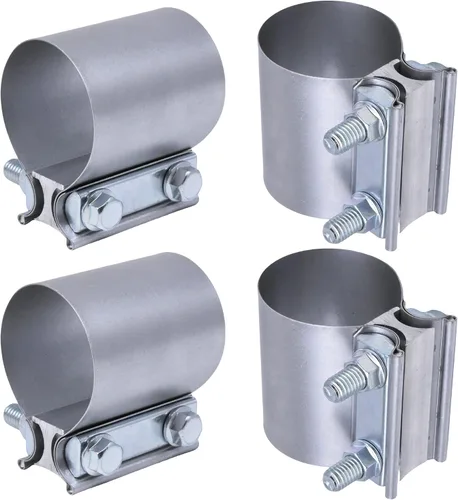 Miniatura 8 de Abrazadera de tubo de escape JEEFHO de 2.5 pulgadas, abrazadera de unión por soldadura para tubo de escape de 2 pulgadas OD con manga de abrazadera
