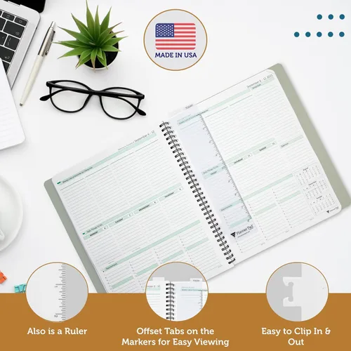 Miniatura 4 de Planner Pad Paquete combinado de buscador de páginas encuadernado en espiral, vinilo transparente, 2 x 10 pulgadas, se adapta solo al organizador