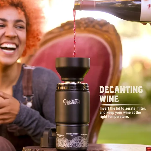 Miniatura 9 de HIBEAR Frasco de Aventura Todo el Día de 32 oz - Como se Vio en Shark Tank - La Multiherramienta Aislada de Botellas de Bebidas - Vertido Artesanal
