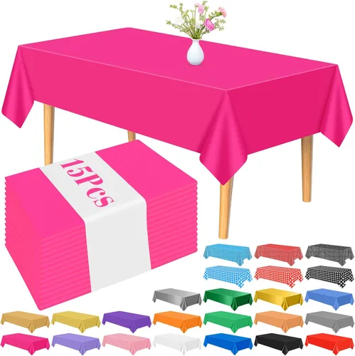 Miniatura 21 de PLULON 6 Pzas Manteles de Colores Arcoíris de Plástico Desechables Cubierta de Mesa para Mesas Rectangulares 54 x 108 Pulgadas Mantel Impermeable