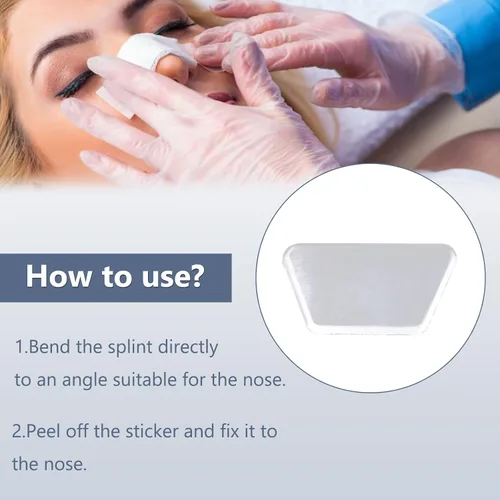 Miniatura 3 de Férulas nasales de aluminio, protector externo de soporte nasal para septoplastia de rinoplastia, fractura de soporte nasal, otorrinolaringología