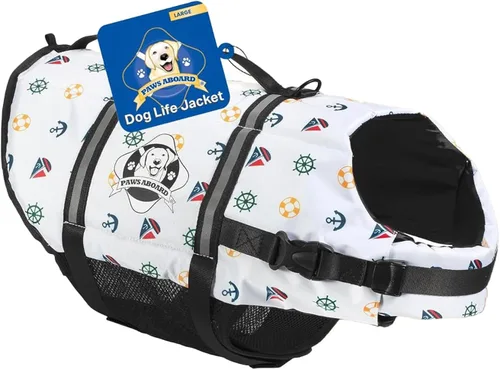 Miniatura 12 de Chaleco salvavidas para perros – Chaleco de natación para perros, ajustable, reflectante, cómodo, varios colores, patrones, chaleco de natación