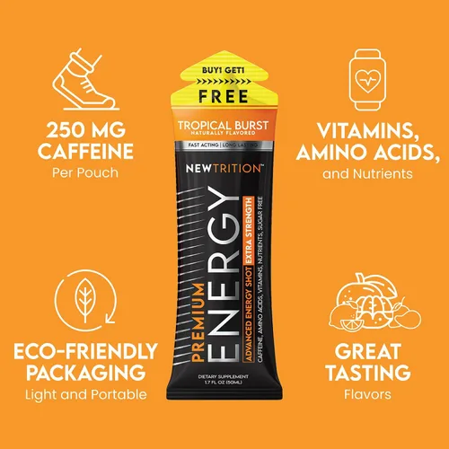 Miniatura 6 de NewTrition® Shots de Energía Extra Fuertes, Sin Azúcar 1.7 fl oz (Paquete de 24, 8 Sabores) - Bebidas Energéticas de 250mg de Cafeína con Vitamina B
