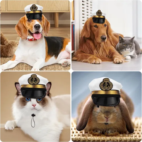 Miniatura 8 de Gorro ajustable de poliéster para perros pequeños y gatos, accesorio para fotos