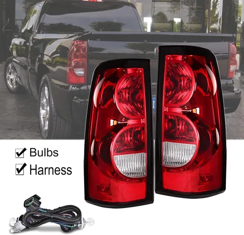 Miniatura 6 de Conjunto de faros delanteros y luces traseras compatible con 2003-2006 Chevy Silverado 1500 2500 3500, carcasa negra Silverado Classic 07, faro