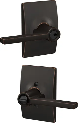 Miniatura 12 de Schlage F10 LAT 626 CEN Latitude - Manilla de puerta con moldura Century, cerradura de paso para pasillo y armario, cromo satinado