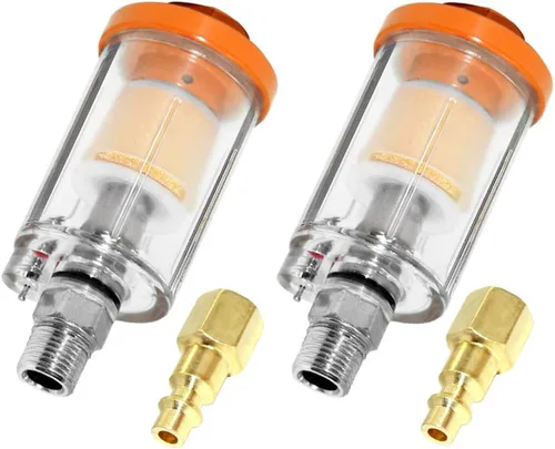 Miniatura 9 de beduan Filtro separador de aceite de agua, filtro NPT macho y hembra de 1/4 de pulgada para pistola rociadora de hilo de aire (2 unidades)