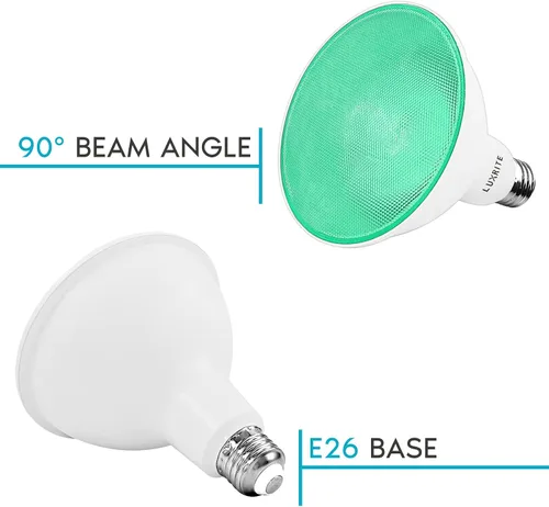 Miniatura 3 de LUXRITE Bombilla LED PAR38 verde de inundación, 8 W (equivalente a 45 W), bombilla LED verde de inundación, clasificación húmeda, certificación UL