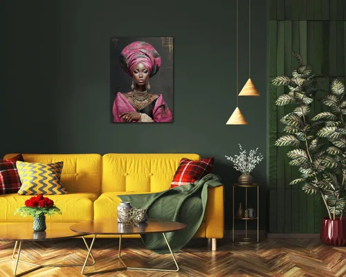 Miniatura 133 de Arte de pared afroamericano, decoración de rey y reina bailarín negro para sala de estar, arte de pareja de amor negro para dormitorio, lienzo