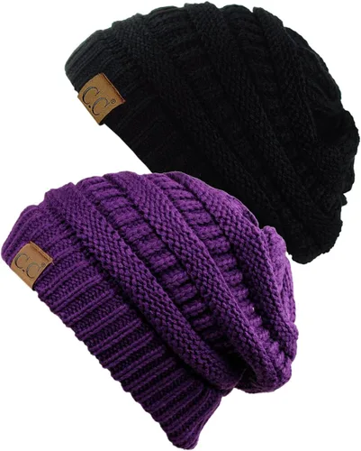 Miniatura 55 de Gorro a la moda de tejido suave abultado, cálido y elástico de C.C