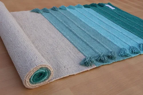 Miniatura 2 de Jaipur art & Rugs Estera de yoga de algodón - Alfombra tejida a mano ecológica - Antideslizante y gruesa (61x183x5mm) para fitness diario en casa
