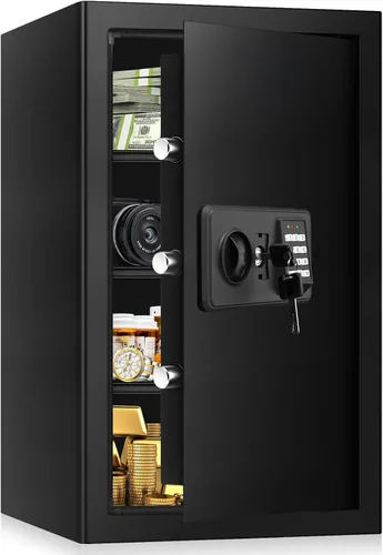 Miniatura 10 de Cajas fuertes grandes de 3.4 pulgadas para uso doméstico, caja de seguridad digital para el hogar, impermeable, con teclado programable, llaves