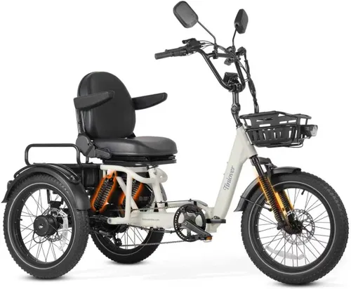 Miniatura 15 de Full Suspension Folding Electric Tricycle for Adults, Aluminum Alloy, Torque Sensor, 20MPH 100Miles 20×3 inch Fat Tire Electric Trike, 1200W 48V