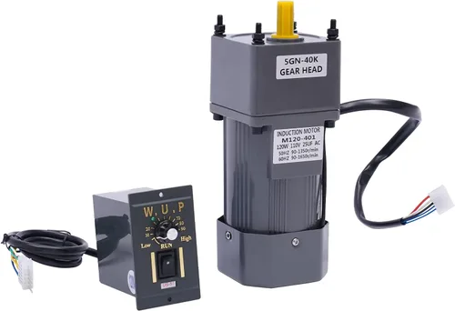 Miniatura 35 de Motor de engranajes eléctrico 110V 250W 10K Monofásico de alto par motor reductor de engranajes de CA 0-135 RPM Controlador de velocidad variable
