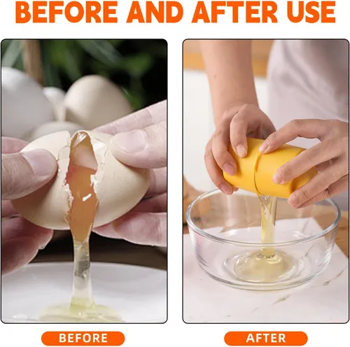 Miniatura 3 de Separador de huevos de 3 piezas para huevos crudos, pelador de huevos duros, separador de huevos, corte rápido de huevos cocidos, cortador