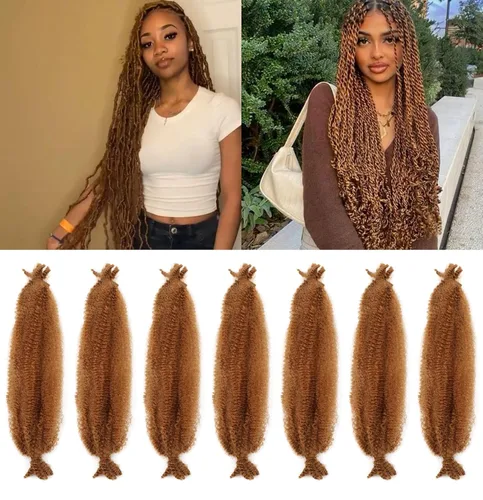 Miniatura 65 de 3 paquetes de cabello trenzado Marley Twist de 8 pulgadas, cabello afro twist elástico preseparado para rastas suaves de imitación, cabello