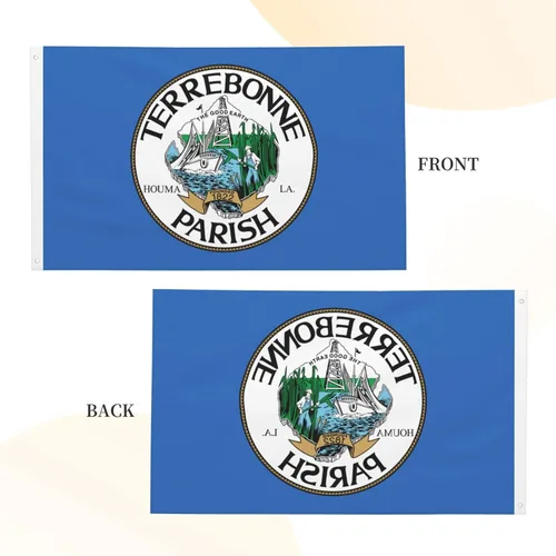 Miniatura 8 de Bandera de la parroquia de Terrebonne, bandera de Luisiana de 3 x 5 pies, banderas duraderas de doble cara para exteriores, banderas decorativas
