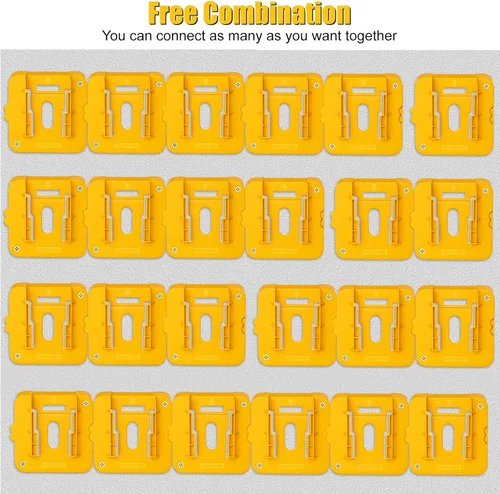 Miniatura 8 de 6 Pack Battery Mount Holder Compatible for Dewalt 20V 60V Battery Holder Fit for DCB200 DCB203 DCB206 Batteries Wall, Work Van, Shelf, Toolbox