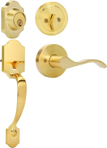 Miniatura 10 de Azdele Juego de manijas y cerrojos para puerta delantera, juego de cerradura de puerta delantera, juego de cerradura de puerta exterior, manija