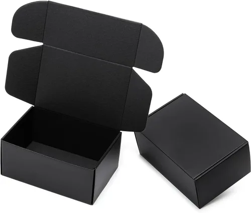 Miniatura 12 de Mcfleet Cajas de envío negras de 9 x 6 x 2 pulgadas, paquete de 24 cajas de correo de cartón corrugado para pequeñas empresas, con bloqueo de Negro