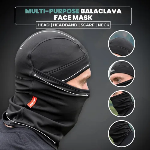 Miniatura 4 de Mountain Made Pasamontañas térmico de forro polar de poliéster, negro, talla única