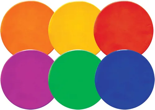 Champion Sports marcadores polivinílicos de 10 pulgadas para objetivos. Ideales para entrenamientos y simulacros. Juego de 6 en verde, naranja,