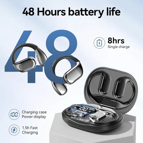 Miniatura 3 de Auriculares inalámbricos Bluetooth con pantalla de alimentación LED, 48 horas de reproducción, IPX6, impermeables, cómodos para entrenamiento