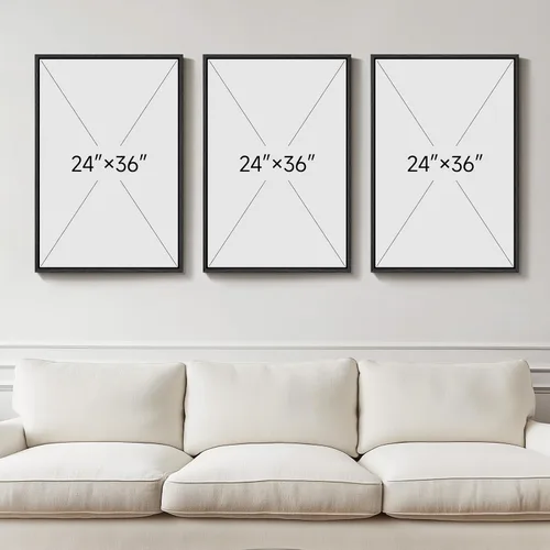 Miniatura 3 de Arte de pared abstracto neutro con marco grande para sala de estar, 3 piezas, impresiones modernas en lienzo para paredes, cuadros negros y beige