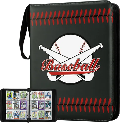 Miniatura 14 de Carpeta de Tarjetas Premium de 16 Bolsillos, Carpeta de Tarjetas de Intercambio Sostiene hasta 1000+ Tarjetas Álbum de Colección de Tarjetas 44 negro