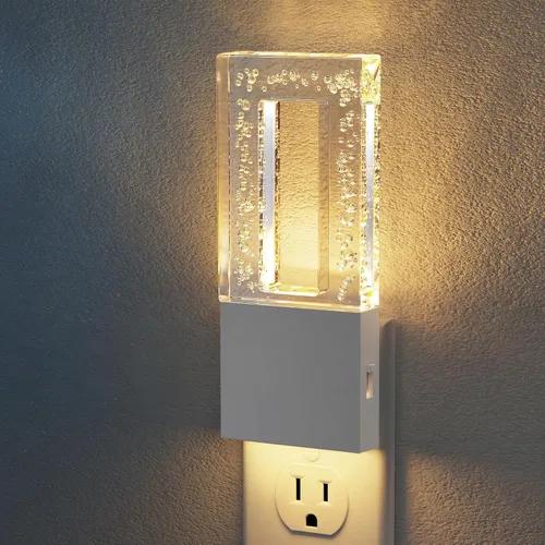 Miniatura 14 de JandCase Luces nocturnas enchufables a la pared, sensor de atardecer a amanecer, LED blanco suave de 3000 K, diseño acrílico, brillo ajustable de 0