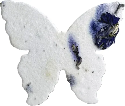 Miniatura 9 de Of The Earth Papel hecho a mano – Papel de semillas de flores silvestres con forma de mariposa – Grande 3 pulgadas – Juego de 100