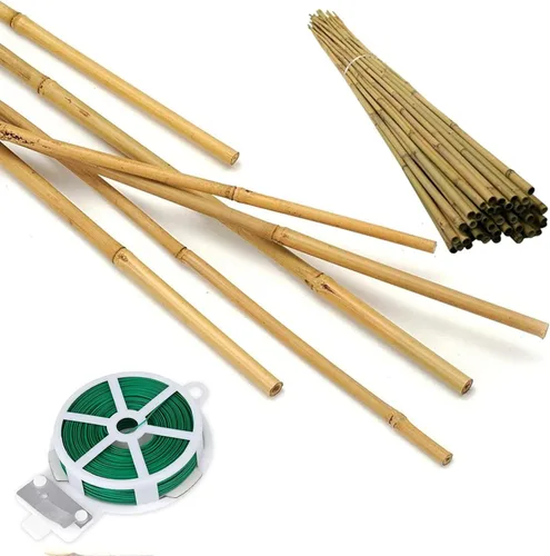 Paquete de 50 estacas de bambú de 4 pies para palos de jardín de madera, soportes de plantas de madera, bambúes, enrejado de bambú, manualidades,