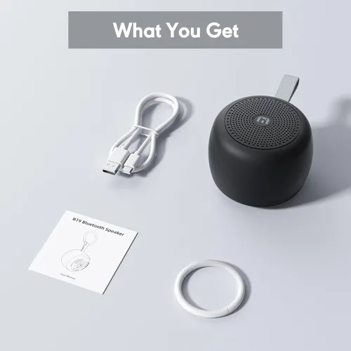 Miniatura 9 de Altavoz Bluetooth portátil, ultra compacto con Bluetooth 5.4 y ranura para tarjeta TF Tiempo de reproducción de 10 horas, estéreo TWS, llamadas