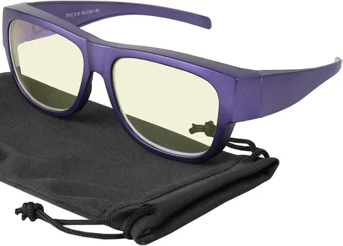 Miniatura 10 de Yogo Vision Fit Over Blue Light Blocking Glasses and Computer Eyewear Wear Over Your Eyeglasses and Readers Rojo metálico