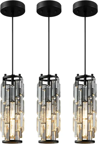 Miniatura 23 de LMQNINE Lámpara colgante de 4 luces doradas modernas, mini candelabros de cristal, lámpara colgante ajustable para cocina, isla, comedor, dormitorio
