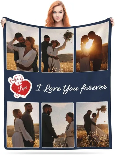 Miniatura 24 de Manta personalizada con foto, manta personalizada con imagen para regalos de pareja, mantas de franela personalizadas para adultos, niños