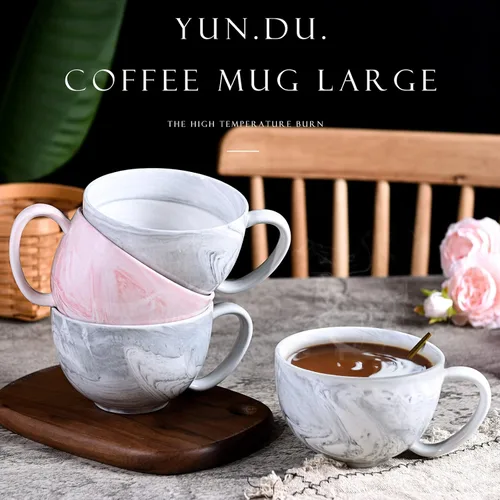 Miniatura 2 de Yundu Tazas de café Mr and Mrs de 20 onzas, regalos de boda, regalos de compromiso para parejas, regalo de novia, taza de café de mármol de Rosado
