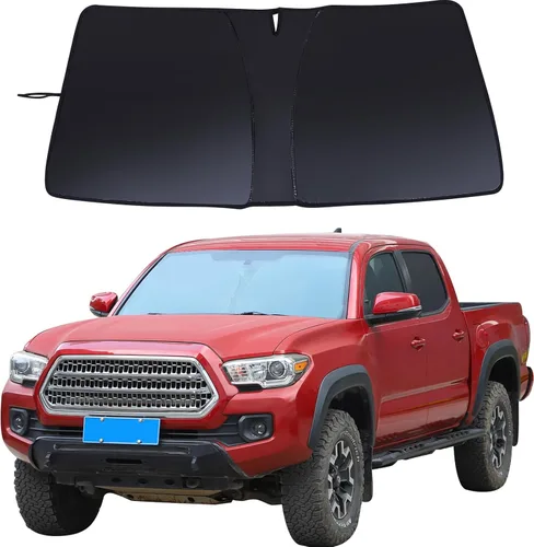 Aunginsy Parasol para parabrisas delantero compatible con Toyota Tacoma 2006-2026, parasol plegable reflectante para rayos UV y protección solar