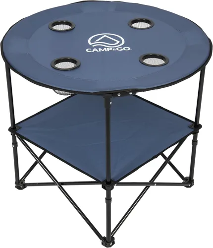 Miniatura 3 de Camp & GO - Mesa redonda de tela ligera y portátil, plegable, de 28 pulgadas, color azul pizarra