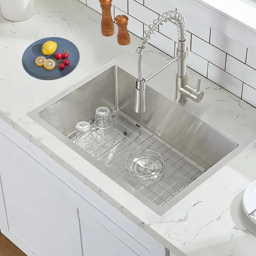 Miniatura 8 de VCCUCINE - Fregadero de barra de 13 x 15 pulgadas, fregadero de cocina pequeño de acero inoxidable hecho a mano, cuenco individual para exteriores