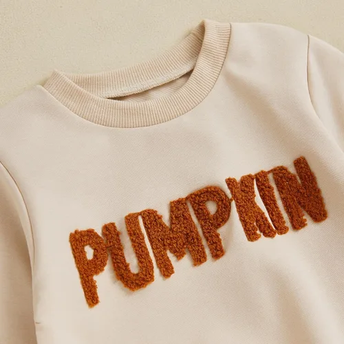 Miniatura 51 de Traje de Halloween para bebé niña, manga larga, cuello redondo, letras de fantasma, parte superior con estampado de fantasma, parte inferior