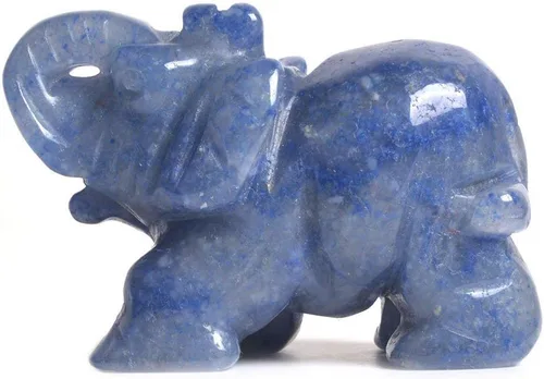 Miniatura 6 de Angelstones Figura de piedra preciosa de elefante pirita, cristal curativo, tótem de animal, piedra espiritual, 2 pulgadas