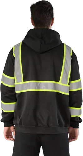 Miniatura 2 de sesafety Class 3 High Visibility Sweatshirt for Men,Hooded Pullover,Hi-Vis Safety Hoodie Pullover Sweatshirt