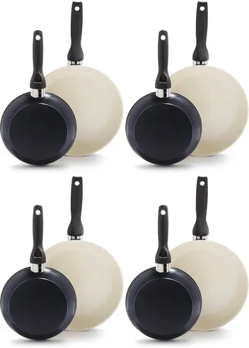 GreenPan Rio - Juego de sartenes de 8 y 10 pulgadas, sin PFOA ni PFAS, utensilios de cocina antiadherentes de cerámica saludable, asas de baquelita