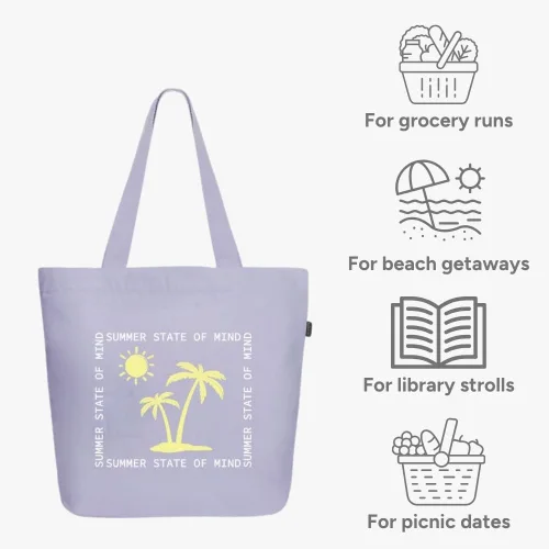 Miniatura 12 de Ecoright Bolsa de lona estética para mujer, bolsa grande con cremallera y bolsillo, bolsa de mano para mujer, para yoga, trabajo, playa