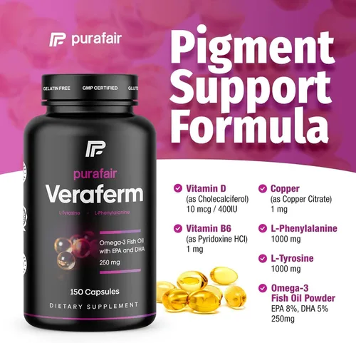 Miniatura 4 de ¿Vitiligo? Mejora la pigmentación de la piel y deshazte de las manchas blancas en la piel con este tratamiento de vitíligo: Veraferm. Estas píldoras