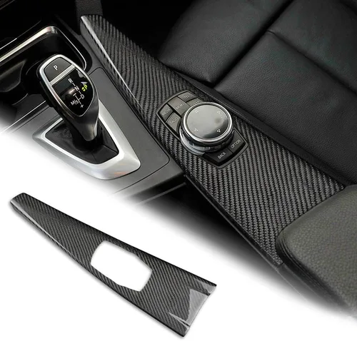 Miniatura 9 de Kit de calcomanías para cubierta de marco de panel de botón multimedia de fibra de carbono para consola central de automóvil AIRSPEED para BMW F30