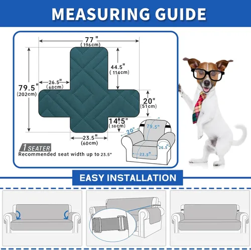 Miniatura 2 de XINEAGE Funda 100% impermeable para silla y sofá para mascotas, funda antideslizante para sofá, fundas lavables para silla, protector de muebles
