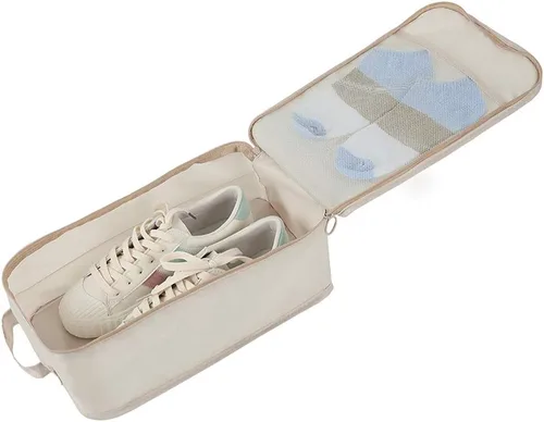 Miniatura 5 de Belsmi Juego de 8 cubos de embalaje con bolsa de zapatos, organizador de equipaje de viaje de compresión